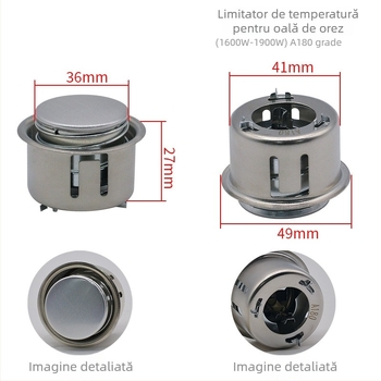Termostat universal din oțel magnetic pentru orezieră electrică, limitator circular de temperatură, 1600–1900W