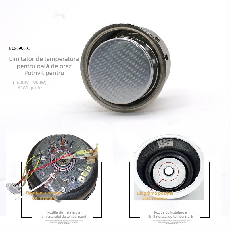 Termostat universal din oțel magnetic pentru orezieră electrică, limitator circular de temperatură, 1600–1900W