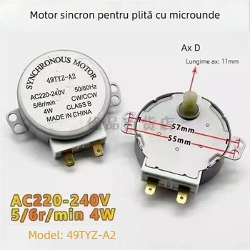 Motor pentru tava de sticlă a cuptorului cu microunde, modelul 49TYZ-A2, 220V, motor sincron cu magnet permanent