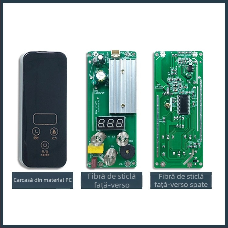 Set de accesorii pentru plită electrică ceramică pentru ceai, cu placă de încălzire și controler cu fir, incluzând componente din piatră și lemn