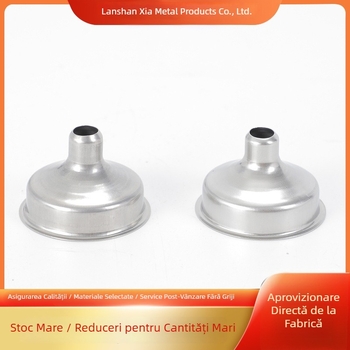 Set din oțel inoxidabil: flacon de buzunar și pâlnie mică cu ieșire metalică