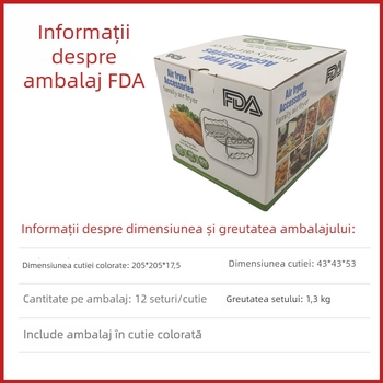 Set de accesorii pentru air fryer, 7/8 inch, 12 piese: forme pentru prăjituri și ustensile de copt, tavă de pizza