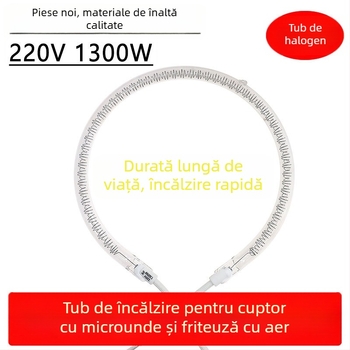 Accesoriu universal țeavă de încălzire halogen circular pentru friteuză cu aer, cu unde luminoase, țeavă de încălzire din fibră de carbon