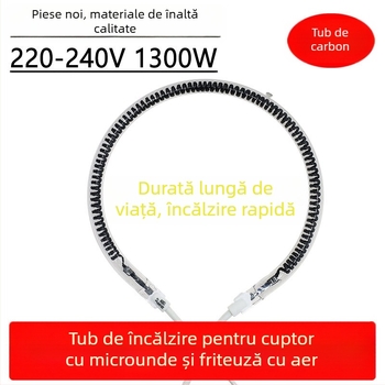 Accesoriu universal țeavă de încălzire halogen circular pentru friteuză cu aer, cu unde luminoase, țeavă de încălzire din fibră de carbon