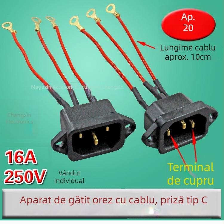 Priză din cupru cu trei găuri pentru gătitor de orez și wok electric