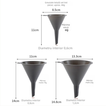 Vas de turnare din plastic pentru ulei, bucătărie, cu diametre mici și mari, filtru mini, din material alimentar