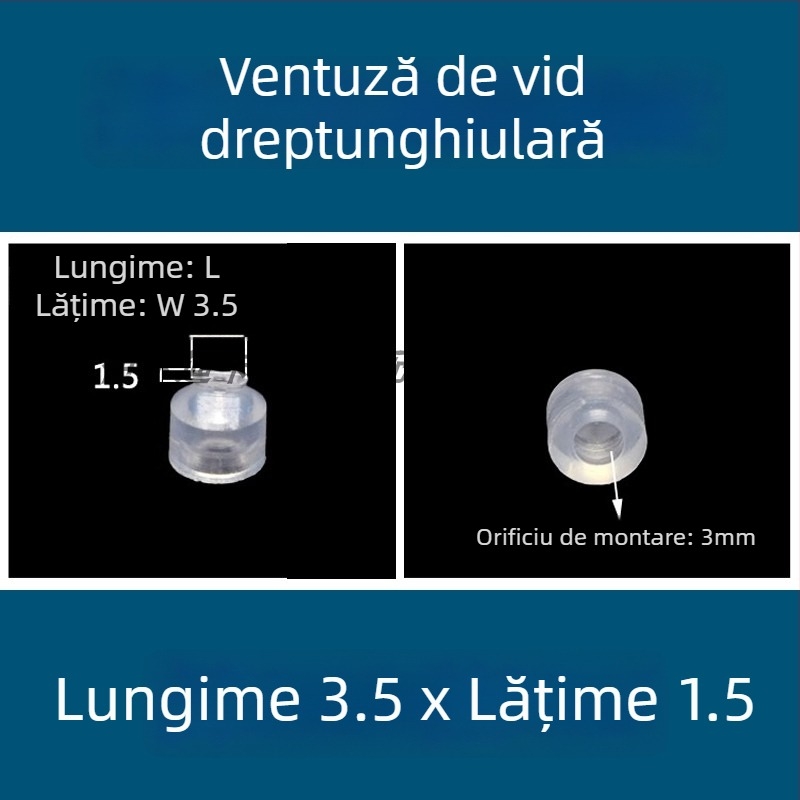 Cupă de vid pentru brațul robotic industrial, duză lungă, ovală, din silicon rezistent la temperaturi înalte, antistat.
