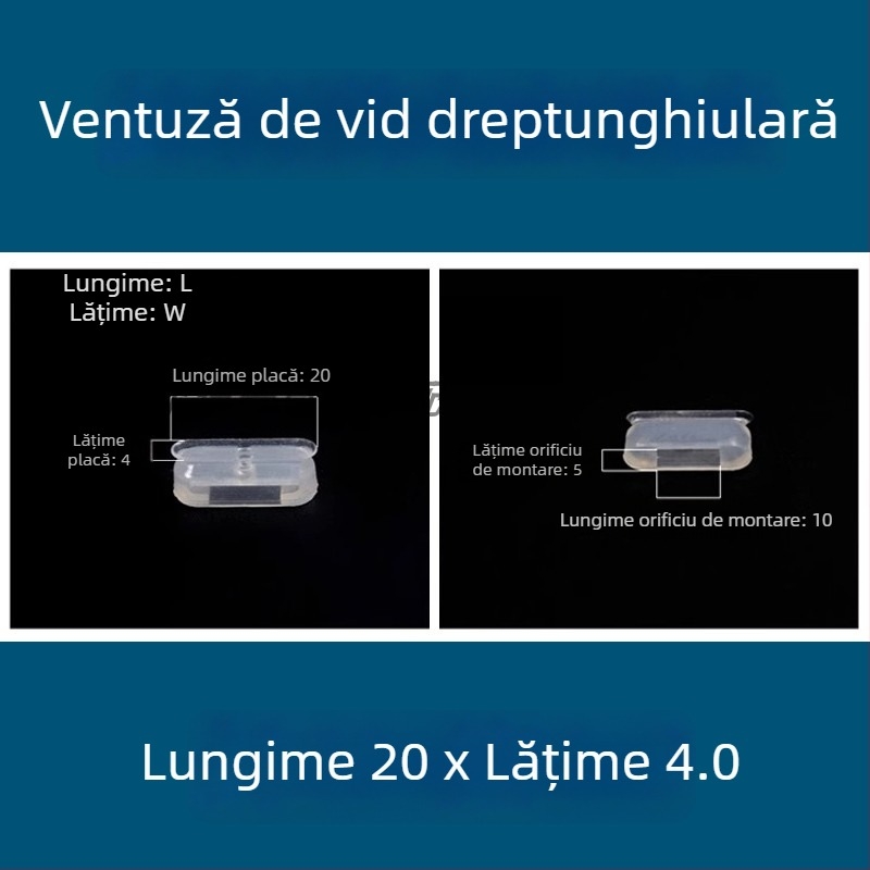 Cupă de vid pentru brațul robotic industrial, duză lungă, ovală, din silicon rezistent la temperaturi înalte, antistat.