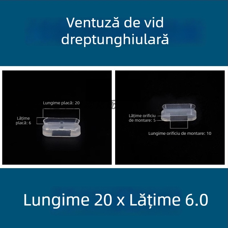 Cupă de vid pentru brațul robotic industrial, duză lungă, ovală, din silicon rezistent la temperaturi înalte, antistat.