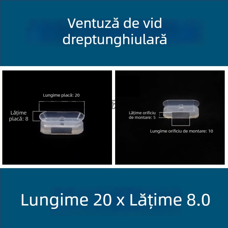 Cupă de vid pentru brațul robotic industrial, duză lungă, ovală, din silicon rezistent la temperaturi înalte, antistat.