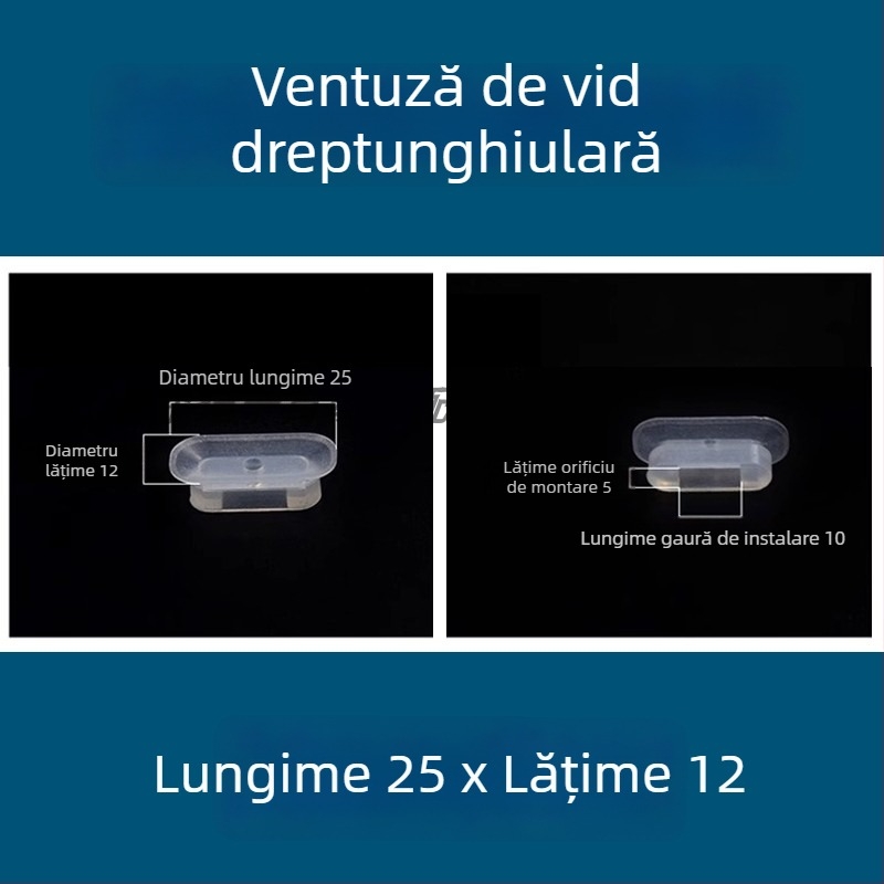 Cupă de vid pentru brațul robotic industrial, duză lungă, ovală, din silicon rezistent la temperaturi înalte, antistat.