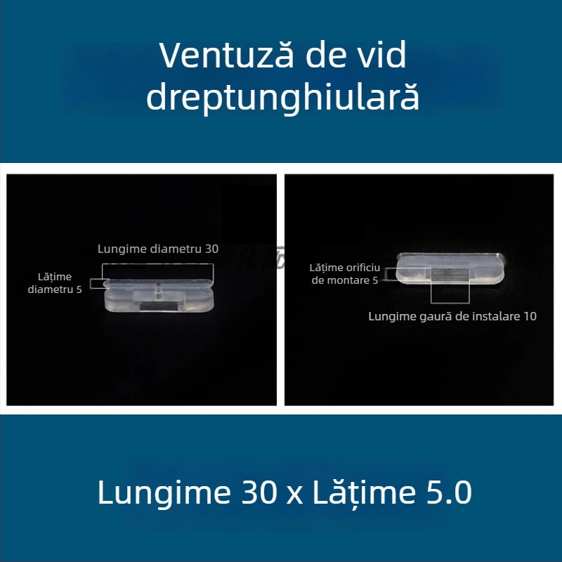 Cupă de vid pentru brațul robotic industrial, duză lungă, ovală, din silicon rezistent la temperaturi înalte, antistat.