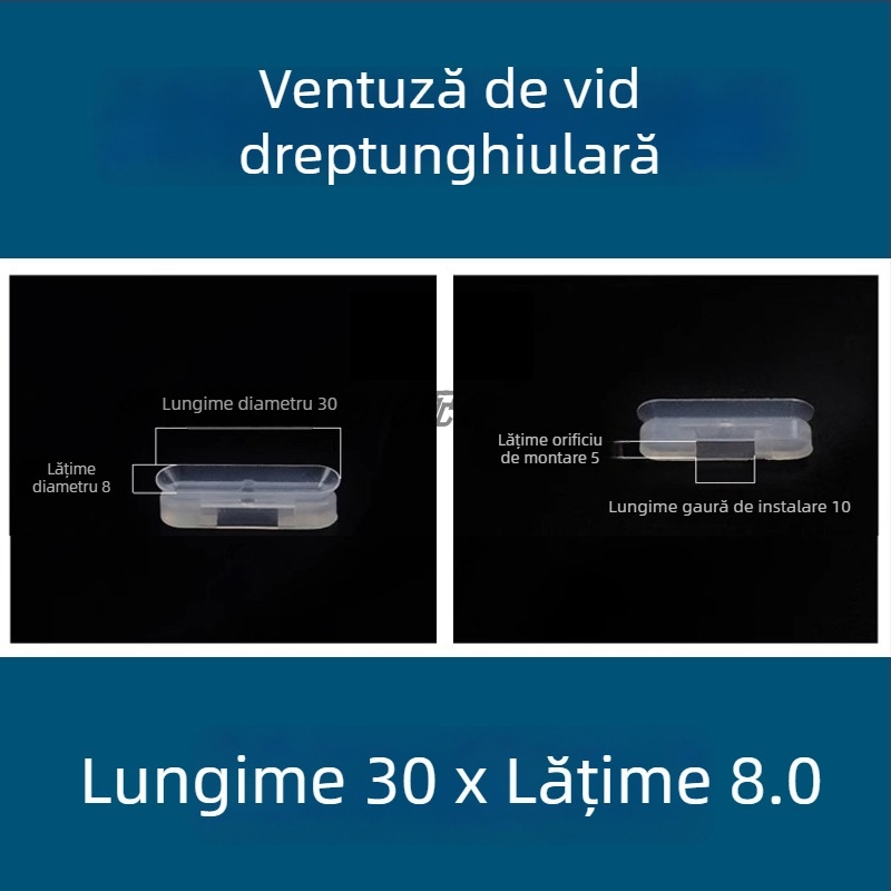 Cupă de vid pentru brațul robotic industrial, duză lungă, ovală, din silicon rezistent la temperaturi înalte, antistat.