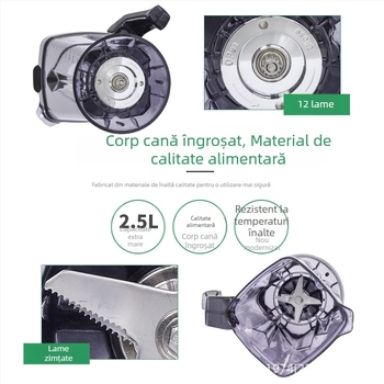 Set universal de accesorii pentru blender de 2,5 L: cană, recipient și ansamblu de cuțite pentru prepararea laptelui de soia