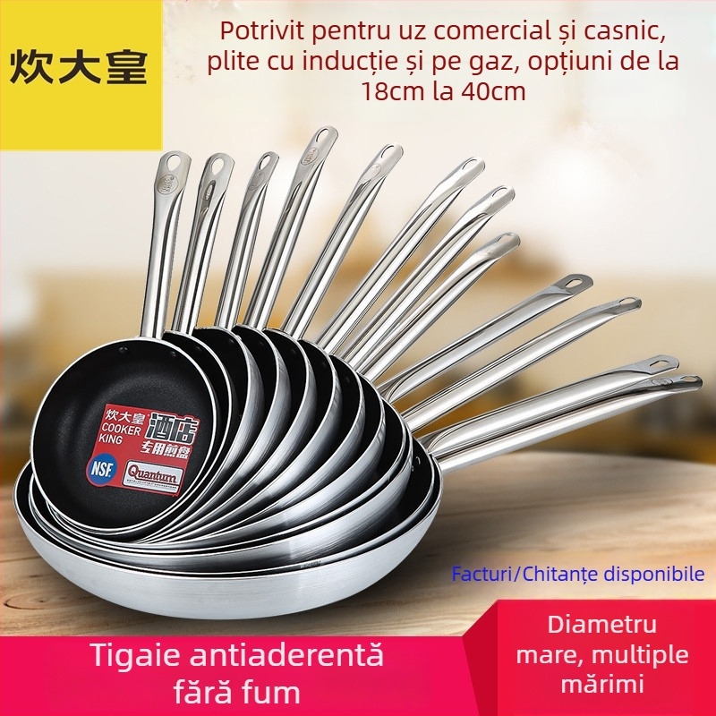 COOKER KinG 36 cm tigaie antiaderentă pentru plite cu gaz și inducție – aliaj de aluminiu, pentru steak, clătite și ouă, uz casnic și profesional
