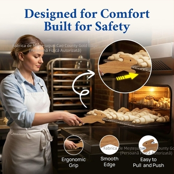 Trăgător din lemn pentru grila cuptorului, mâner lung; unealtă de împins-tras pentru friteuză cu aer și toaster; protecție împotriva arsurilor.