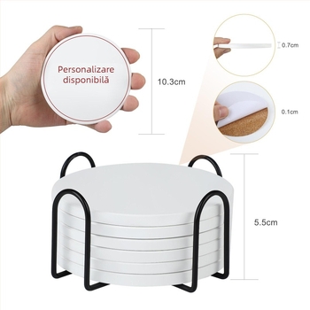 Suporturi rotunde pentru pahare din ceramică, model Panda cu flori, antiderapante, izolație termică, personalizare logo, suvenir de călătorie
