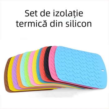Covoraș pătrățos din silicon pentru oale și farfurii — anti-alunecare, izolație termică, ușor de curățat