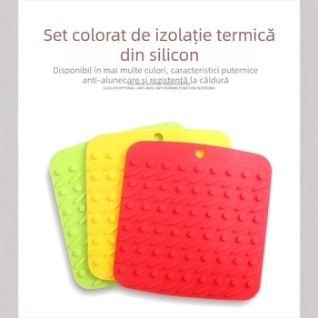 Covoraș pătrățos din silicon pentru oale și farfurii — anti-alunecare, izolație termică, ușor de curățat