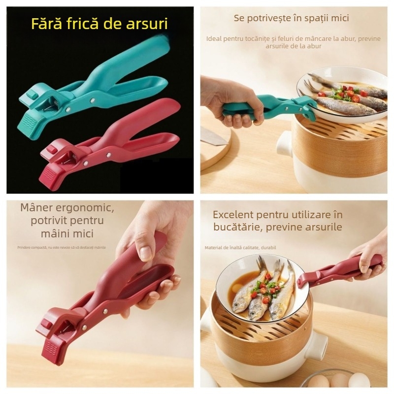 Clip siliconic rezistent la temperatură pentru bol, pentru aburire și utilizare în cuptorul cu microunde, clip antiderapant pentru bucătărie