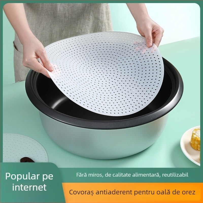 Covoraș din silicon pentru orez, grosime mărită, antiaderent, rezistent la temperaturi înalte, rotund