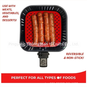 MY Padă din silicon pentru air fryer, protecție la arsură, rezistentă la temperaturi înalte, pentru oale și forme de coacere, pătrate și rotunde, dimensiuni 190×190 mm, 215×215 mm, 200×200 mm, 220×220 mm