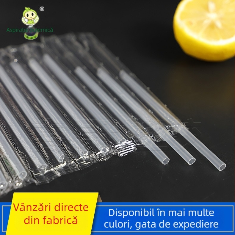 Paie de unică folosință pentru copii, drepte, ambalate individual, vârf transparent