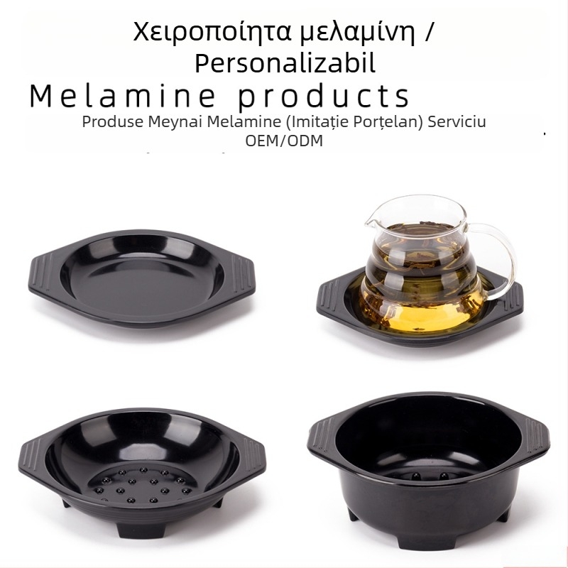Padă melamină pentru oală cu două mânere, bază din piatră, imitatie de porțelan din plastic, pernă izolatoare rezistentă la temperaturi înalte