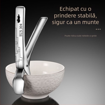 Clips pentru ridicare boluri din oțel inoxidabil 304, cu suprafață antiderapantă – ustensilă de bucătărie