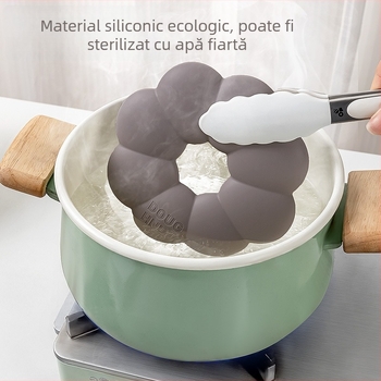 Pad din silicon izolator termic, în formă de donut – covoraș rotund pentru vase, farfurii și suprafețe fierbinți