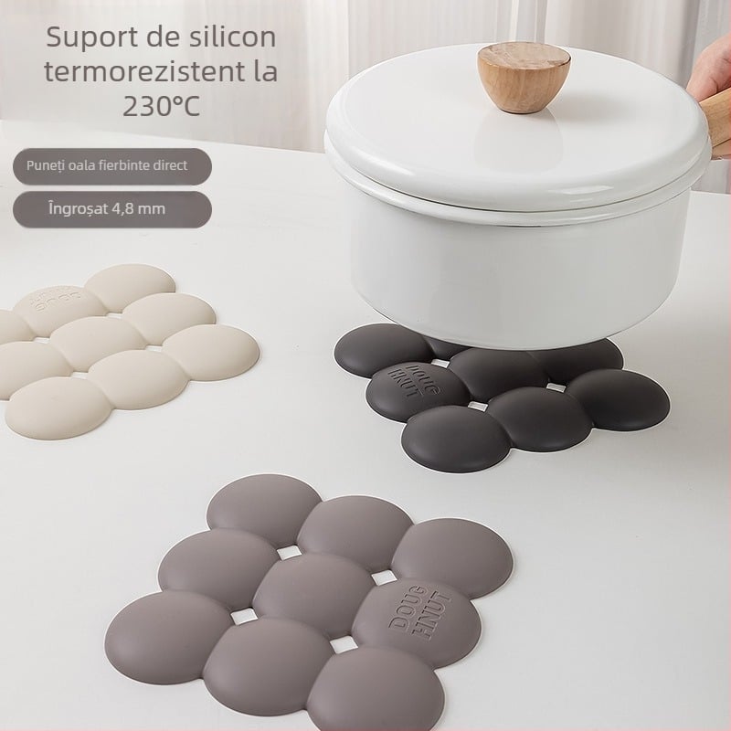 Pad din silicon izolator termic, în formă de donut – covoraș rotund pentru vase, farfurii și suprafețe fierbinți