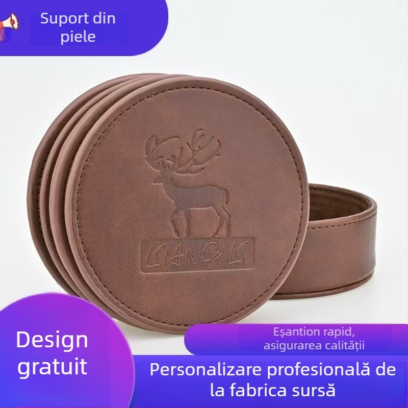 Covoraș din piele, circular mare pentru oale, suport termic pentru căni și farfurii, culoare uni, bucătărie și exterior