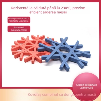 Set de covorașe de masă din silicon cu model în dungi, antiderapante și rezistente la temperaturi ridicate, pentru hoteluri și uz casnic.