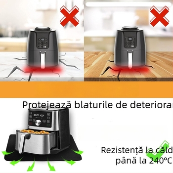 Pad din silicon pentru partea inferioară a friteuzei cu aer, izolație termică, blat de bucătărie, rezistent la temperaturi, multifuncțional anti-arsură
