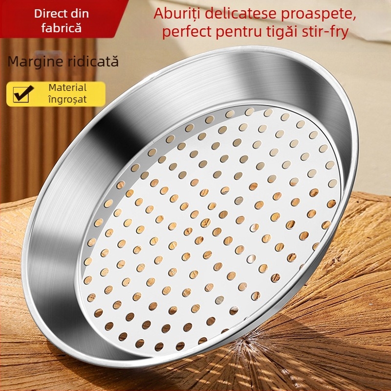 Tavă de aburi din oțel inoxidabil, suport circular pentru aburi, tavă de aburi, plasă/grilă de aburi, suport multifuncțional pentru pește