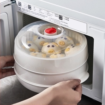 Aburitor pentru microunde, din material alimentar, cu două straturi și rezervor de apă, pentru uz casnic