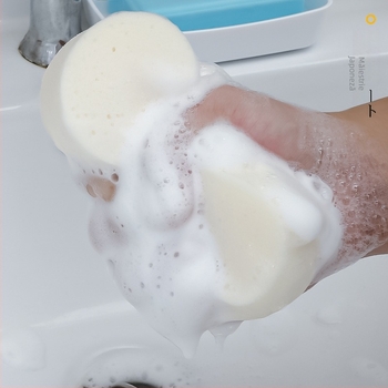 SEIWA-PRO Set burete de baie cu exfoliere, bumbac de baie, cârpa de baie pentru copii și minge de baie
