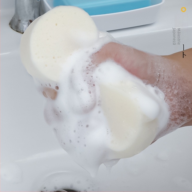 SEIWA-PRO Set burete de baie cu exfoliere, bumbac de baie, cârpa de baie pentru copii și minge de baie
