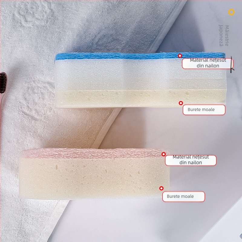 SEIWA-PRO Set burete de baie cu exfoliere, bumbac de baie, cârpa de baie pentru copii și minge de baie