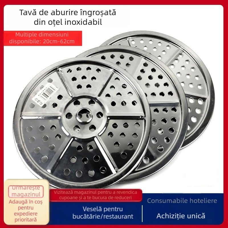 Suport rotund din oțel inoxidabil pentru abur, uz casnic — coș mare pentru aburi, grilă și covoraș de aburi
