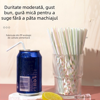 Paie de unică folosință, colorate, îndoite, pentru copii, în formă de stea, fabricate manual, plastic alimentar