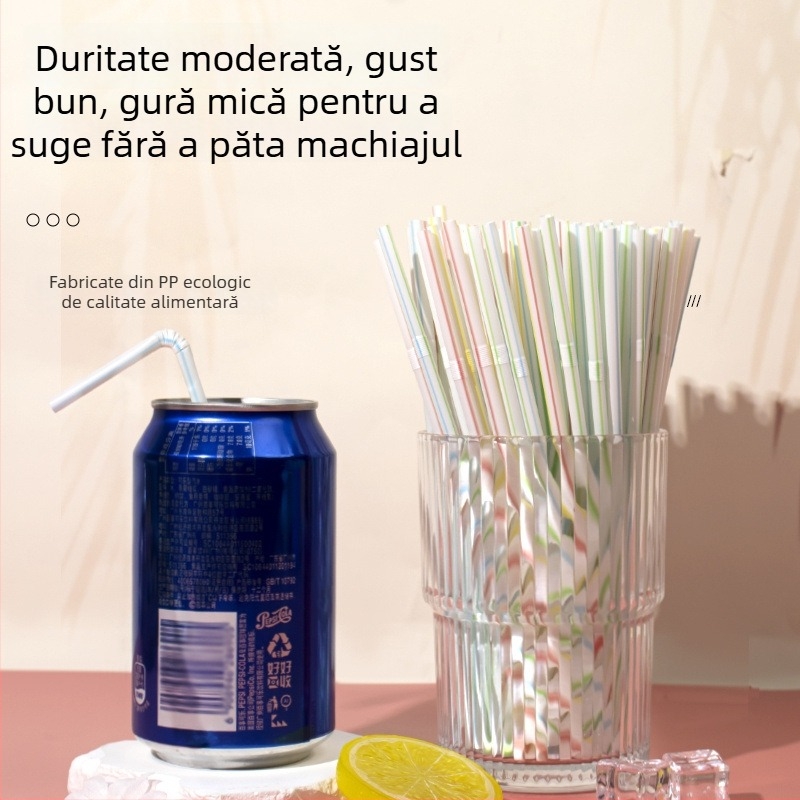 Paie de unică folosință, colorate, îndoite, pentru copii, în formă de stea, fabricate manual, plastic alimentar