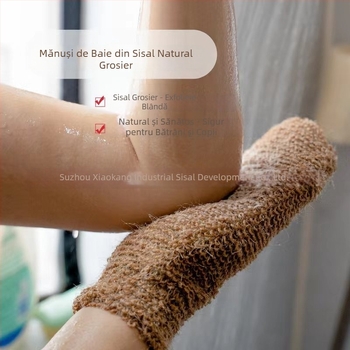 Mănușă de baie exfoliantă din bumbac și sisal pentru curățare profundă