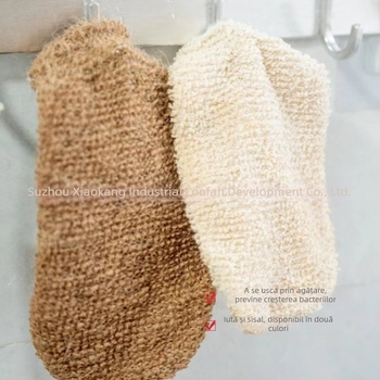 Mănușă de baie exfoliantă din bumbac și sisal pentru curățare profundă