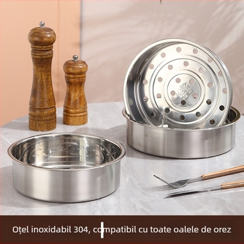 Oțel inoxidabil 304 – grilă de abur pentru oală de gătit orez, tavă perforată pentru abur, vas aburitor multifuncțional pentru ouă