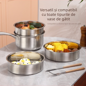 Oțel inoxidabil 304 – grilă de abur pentru oală de gătit orez, tavă perforată pentru abur, vas aburitor multifuncțional pentru ouă