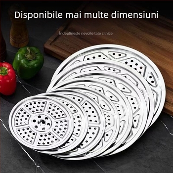 Tavă de aburi din oțel inoxidabil, îngroșată, pentru uz casnic — suport de abur multifuncțional, coș de aburi și insert pentru abur în oală de gătit orez
