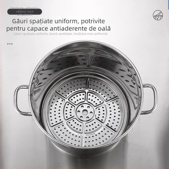 Tavă de aburi din oțel inoxidabil, îngroșată, pentru uz casnic — suport de abur multifuncțional, coș de aburi și insert pentru abur în oală de gătit orez
