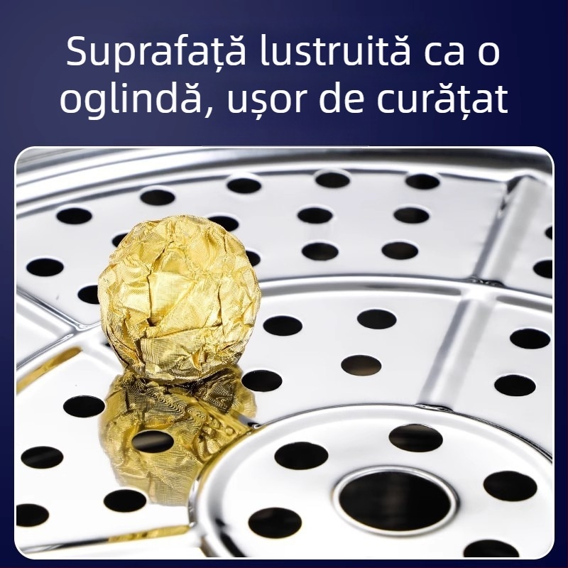 Tavă de aburi din oțel inoxidabil, îngroșată, pentru uz casnic — suport de abur multifuncțional, coș de aburi și insert pentru abur în oală de gătit orez