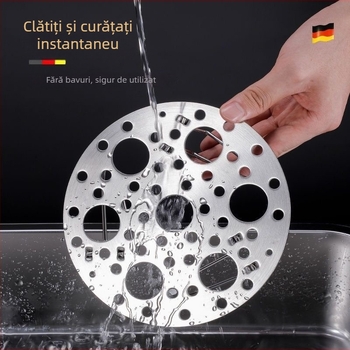Suport din oțel inoxidabil pliabil pentru aburi, pentru ouă, farfurie înaltă de aburi, tavă rotundă groasă pentru uz casnic